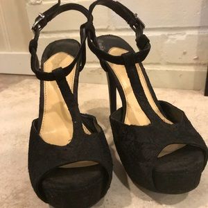 Gianni Bini Laced Black Heels (Worn Once!)